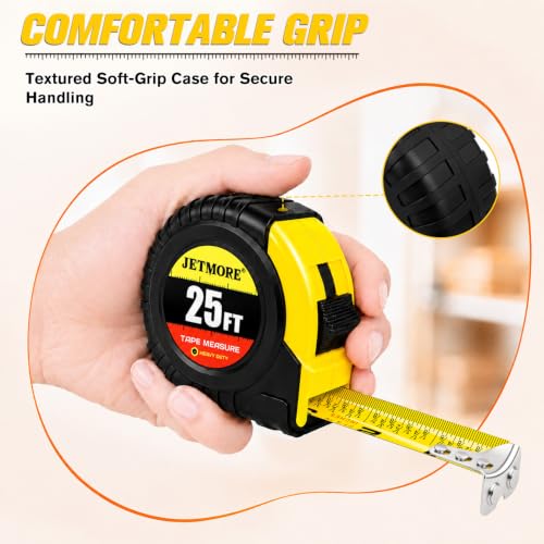 JETMORE 6 Pack Measuring Tape, Retractable Tape Measure with Magnetic Hook - size: 6-Pack Yellow