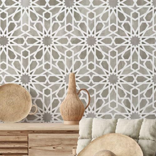 Taza Stencil for Walls and Floors - Tile Stencils for Painting Tile Floor and Walls - Reusable Tile Stencils for Wood, Linoleum and Cement Floors - Paint Your Old Tile and Save (Small: 15.25"x24.25") - size: Small: 15.25"x24.25"