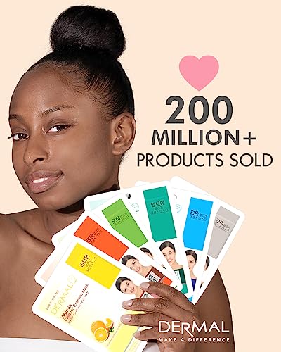 DERMAL Cucumber Collagen Cooling Sheet Mask, Soothing Hydration, 10 Pack - color: Cucumber
