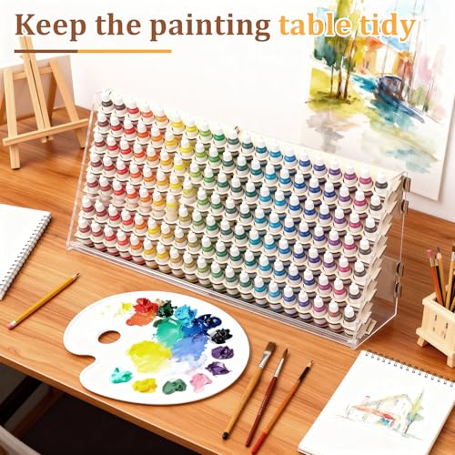 Colingmill 140 Holes Wooden Paint Rack for 18 ml Dropper Bottles - size: 18 ml, style: 140 Holes