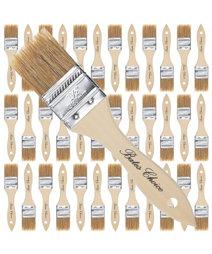 Bates Chip Paint Brushes - 1.5 Inch, 36 Pack, Natural Bristle, Stain Brushes for Wood - size: 1.5 Inch, 36 Pack