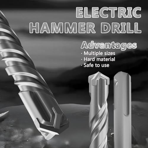 SDS Plus Rotary Hammer Drill Bits, (3/16"*8"-5mm*210mm) - 4 Carbide Cutting Edges, Ideal for Masonry| Heavy-Duty Masonry |Hammer Drill Bits for Precision Drilling - size: (5mm*210mm)
