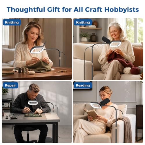 15X Magnifying Floor Lamp, Gooseneck Magnifier for Seniors Knitting Crafts - size: Extra Large