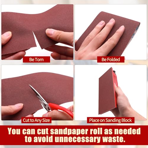 150 Grit Sandpaper Roll, 4 Inch x 32.8 Feet Aluminum Oxide Emery Cloth Roll - size: 150 Grit