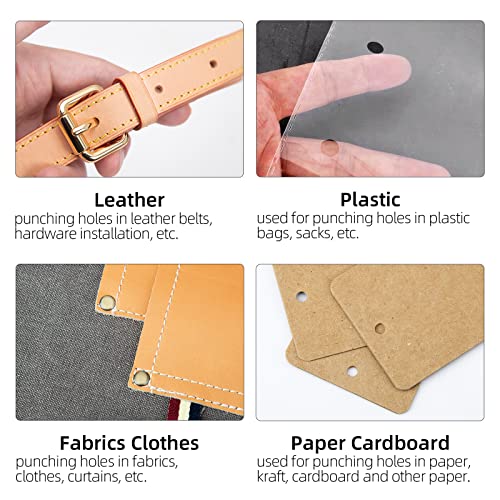 WUTA PVD Coated Leather Hole Punch, High-Carbon Steel Precision Round Punches for Belt & Watch Strap Making, Rust-Resistant Sharp Edge Craft Tools (1pc 8mm Hole Punch) - size: 8mm