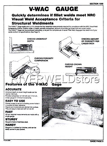 RIVERWELD V-WAC Single Weld Gage Welding Inspection Metric - style: Metric