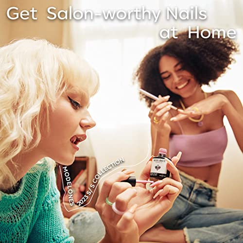 modelones Nude Gel Nail Polish Set, 6 Colors Glitter Neutral Pink Gold - color: A Neutral Chic