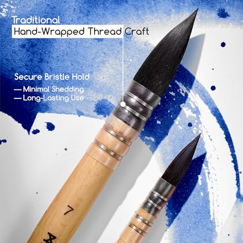 MEEDEN Watercolor Brushes Professional - Synthetic Squirrel Hair Artist Paint Brushes Set with Beech Wood Handle Great for Artists Hobbyists Size 1 - size: Size 1 - 1 Count