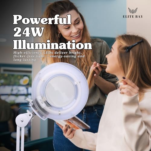 UV Magnifying Lamp, Black/White, 120 LED, 24W, 6500K