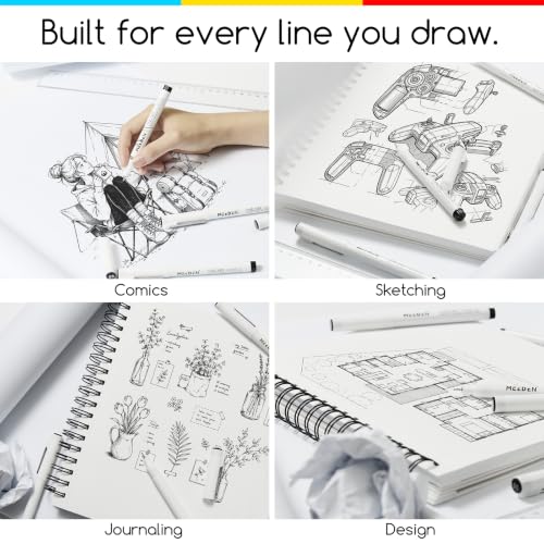 MEEDEN Micro Fineliner Drawing Pens: 1mm Chisel Nib, 6 Pack, Black Ink - style: 1mm Chisel Nib