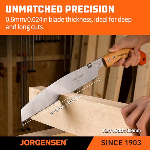 JORGENSEN KATABA 10-3/8 Inch Japanese Pull Saw with Curved Handle