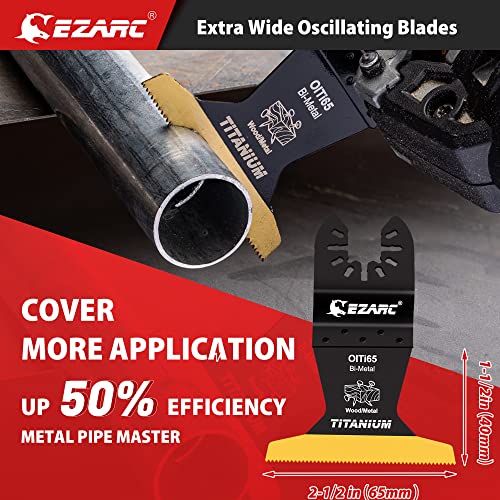 EZARC Titanium Oscillating Saw Blades Kit 4 PCS, Plunge Cutting Multitool Blades for Metal Wood Nails Screws, Flush Cut Universal Quick Release Multi Tool Blades Kits, Tool Blades Fit Multiple Models - size: 4 Pcs Mixed Set