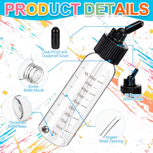 Singhoow 20 Set Airbrush Siphon Bottles Jars 2.12 Ounce(60cc) Plastic Paint Containers with Funnel Dual-action Siphon Suction Feed Airbrush Accessories Resealable for Storing Various Paints and Liquid - size: 60cc