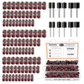 Sanding Drum Set for Most Rotary Tools-Includes 138 Aluminum Oxide Sanding Sleeves for Drum Sanders (80,120,240 Grit) and 12 Drum Mandrels-Sanding Bits Tool Accessories with Box - color: 150PCS-2 STYLES