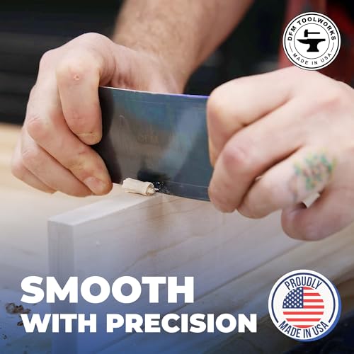 DFM Tool Works Rectangle Card Scraper - Precision Cabinet Multi-use Scraper for Woodworking, Wood Fine Finishers, Glue Scraper, Quality Handcrafted Card Shaping Tool - Made in USA, 2 Quantity - Blue