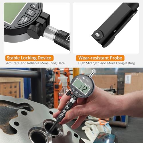 Neoteck Digital Dial Bore Gauge, 0.7-1.5" Internal Cylinder Measuring Tool - color: Black, size: 0.7-1.5 inch