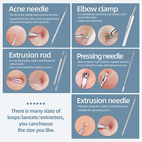 JPNK Blackhead Remover Comedone Extractor Acne Removal Kit.. - color: Silver