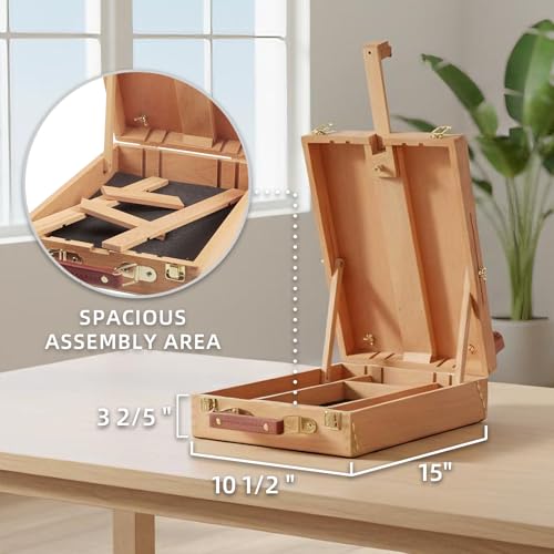 Falling in Art 27 Pcs Beechwood Tabletop Easel Box Set - style: Tabletop Easel Set