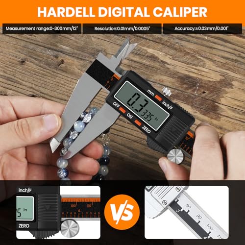 HARDELL Digital Caliper 12 Inch, Micrometer Calipers with Large LCD Screen (Pack of 2) - size: 12 Inch (Pack of 2)