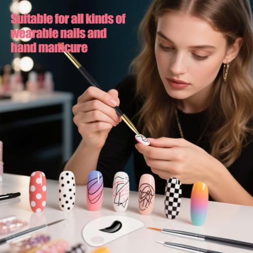 Artdone 32pcs Nail Art Brushes Tools Set Dotting Tools for Gel Polish - color: 32 Pcs