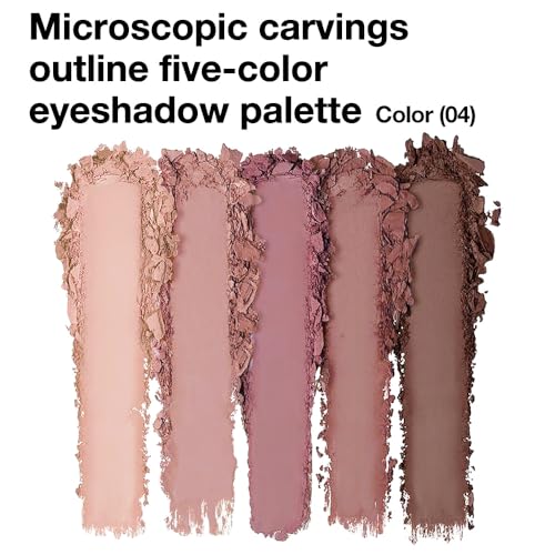 Matte Neutral Eyeshadow Palette 5 Shades, Highly Pigmented Blendable Warm Nude Pink Brown Eye Shadow Palette Makeup, Everyday Natural Look for Beginners, Long Lasting Travel Size 04# - color: A-#04