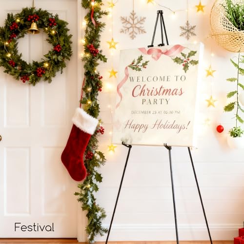 MEEDEN 6Pcs Easel Stand for Sign: 63" Art Metal Easel for Display with Bag - size: 6-PACK