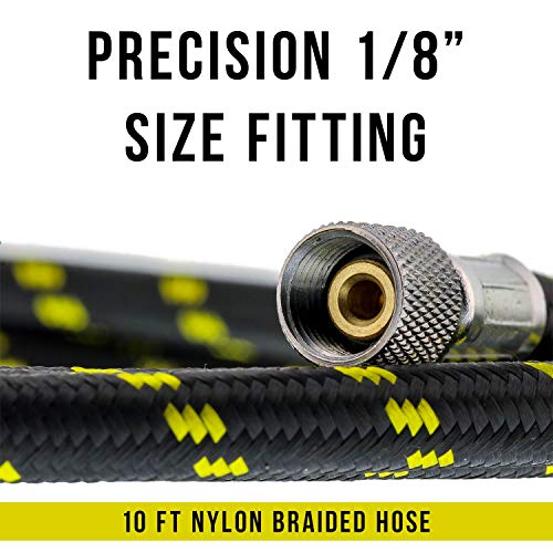 Master Airbrush Premium 10 Foot Nylon Braided Airbrush Hose - size: 10' (1/8" Fittings)