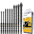 10Pcs Cross-Tip Masonry Drill Bit Set & Concrete Drill Bit Set, 3/16"-1/2" - size: 10 pcs 3/16"-1/2" Cross-Tip