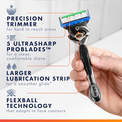 Gillette Fusion5 ProGlide Razor for Men, 12 Blade Refills with Precision Trimmer - size: 12 Count (Pack of 1)