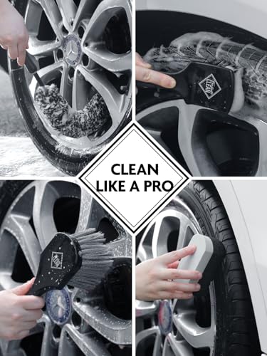 Fantasticlean 6PCS Car Wheel Brush Kit for Cleaning Tires - size: 6PCS-WDK001