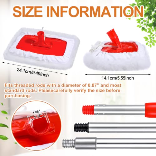 Tallew 4 Set Lambswool Applicator Kit 10 Inch 180° Adjustable Lambskin Deck Stain Applicator with 3 Lambs Wool Refill Pads No Waste Reusable for Wood Deck Floor Fence Walls Floor Finish