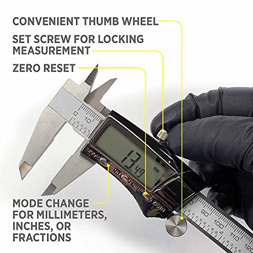 General Tools Digital Caliper #147-6" Precision Measuring Tool - Stainless Steel Ruler - size: 0 - 6" Range, style: 6-Inch Digital Caliper