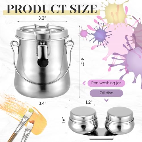 2 Pcs Paint Brush Cleaner Set with Cup, Airtight, Medium - size: Medium, style: Airtight