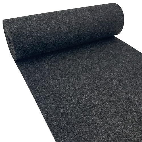 aufodara Felt Fabric 11.8 x 98.4 inch Craft Felt Fabric Roll, Felt 3mm Thick for Felt Table Mats DIY Arts & Crafts Patchwork Sewing Decorations (Grey Black) - color: Grey Black