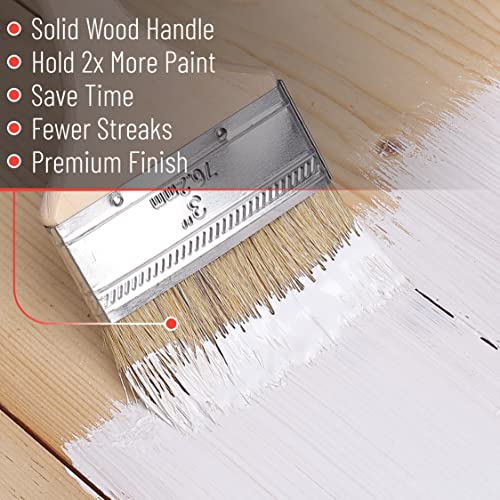 Bates- Chip Paint Brushes, 3 Inch, 6 Pack, Chip Brush, Brushes for Painting, Paint Brushes, Stain Brushes for Wood, Natural Bristle Paint Brush, 3 Inch Paint Brush, Chip Paint Brushes for Paint - size: 3 Inch, 6 Pack