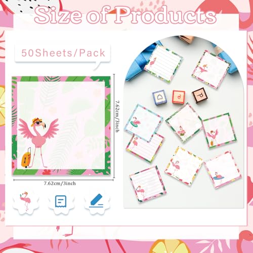 Pink Flamingo Sticky Notes 3x3 Gifts for Flamingo Lovers 9-Pack - color: Flamingo