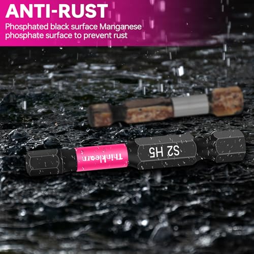 ThinkLearn 20PCS (Metric&SAE) Impact Hex Head Allen Wrench Drill Bit Set - color: Pink, size: 2" Hex Bits