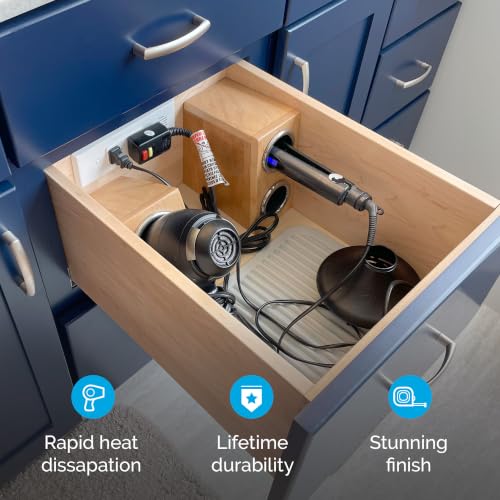 Docking Drawer 3" Stainless Steel Canister for Hot Tools, Capped Design - size: 3.0"