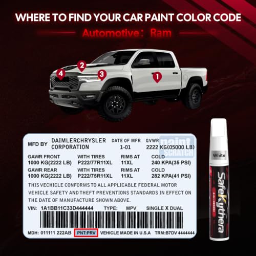 Granite Crystal Metallic(PAU/LAU) Touch Up Paint Pen for Ram - color: Granite Crystal Metallic(PAU/LAU) for RAM 1500/RAM 2500/RAM 3500/PROMASTER