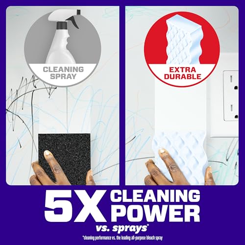 Mr. Clean Magic Eraser Sponge, All Purpose Cleaner, Cleaning_Scrubber, Wall, Sneaker,Kitchen,Bathroom,Shower Cleaner,Cleaning Supplies,Melamine Sponge,Cleaning Pads,Extra Durable, 9 Count (Pack of 2) - size: 9 Count (Pack of 2), style: Upgraded Version