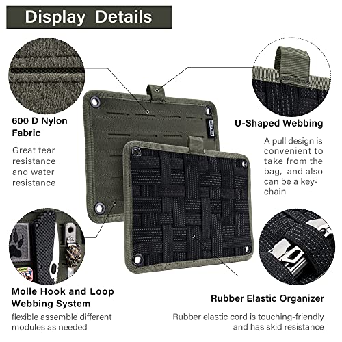 TACTICAL_GEEK EDC Organizer Board, Anti-Slip Elastic Woven Board, Utility Bag Insert Panel for Small Gear, Backpack Accessories (TCM-Green) - color: TCM-Green