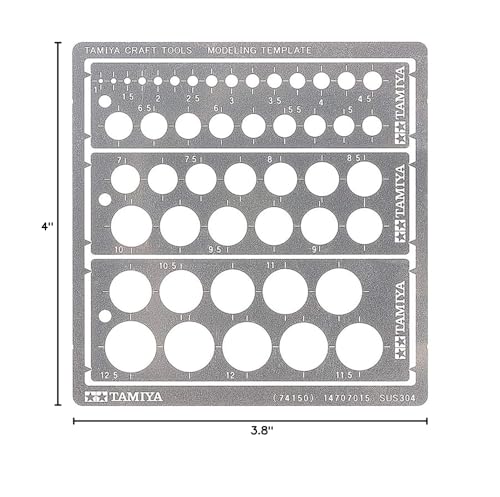 Tamiya 74150 Circle Stencil PE (3) 1-12.5 mm, Craft Tools, Model Making Accessories, 300074150