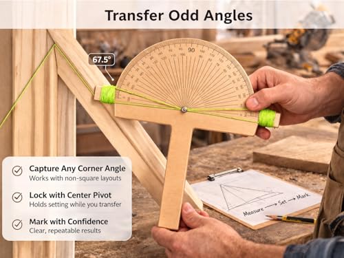 Precision Angle Finder Ruler – Woodworking Protractor Tool 0-180° - color: Precision wood degree tool
