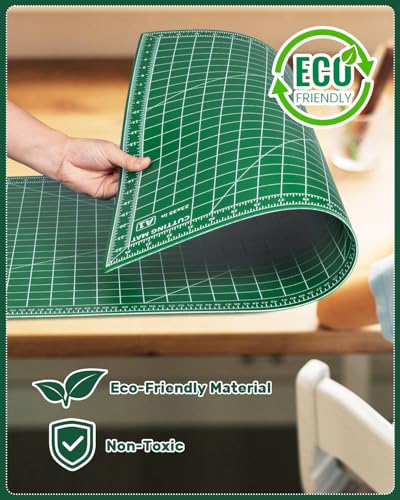 Large Self Healing Cutting Mat 23" x 35", Double-Sided, A1, Green - size: 35"L x 23"W