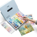 HIMI Twin Cup Jelly Gouache Paint Set, 112 Colors 12g, Jelly Cup Design, Gouache Paint Non Toxic for Canvas and Paper, Art Supplies for Professionals and Beginner (Ice Blue) - color: Ice Blue