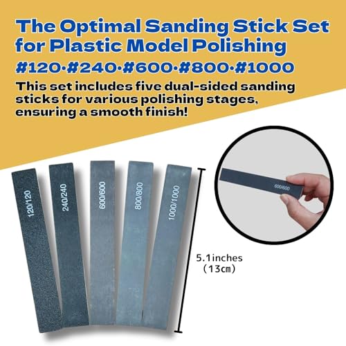 Plastic Model Display Items Set (Plastic Model Gundam Interlocking Display Base x2, Customization Stickers x1, Sanding Stick #120・#240・#600・#800・#1000) - style: Base x2, Stickers x1, Sanding Stick Set
