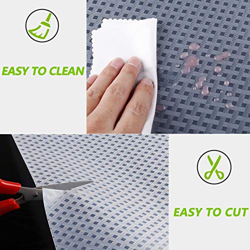 Shelf Liners for Kitchen Cabinets, 17.5" x 78.7" Non Stick Drawer Mat Clear - color: Diagonal Pattern Transparent, size: 17.5"W x 78.7"L