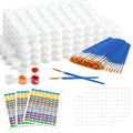 40 Empty Paint Containers with Lids - color: 40 Strips+30 Flat+10miniature Brush+460 Labels