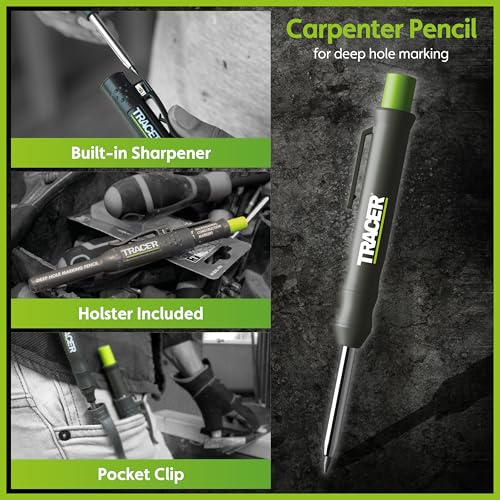 Tracer Construction Pencil Kit - Carpenter Pencils w/Markers - 5pc Set - style: 5pc Set