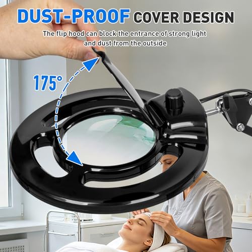 KIRKAS Magnifying Glass with Light, 2,200 Lumens Magnifying Lamp 12X - color: Black 28in